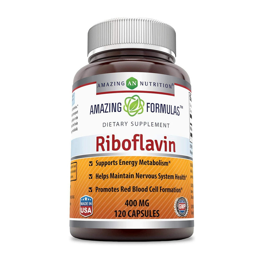 Amazing Formulas Riboflavin Dietary Supplement 400mg Capsules, 120 Ea